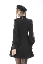 Load image into Gallery viewer, Women ribbon neck tie long-sleeves dress DW574