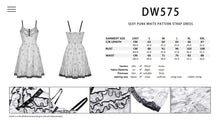 Load image into Gallery viewer, Sexy punk white pattern strap dress DW575