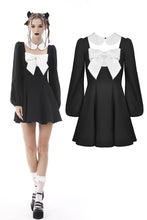 Load image into Gallery viewer, Gothic lolita black white super bowknot dress DW576
