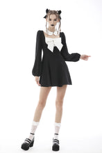 Load image into Gallery viewer, Gothic lolita black white super bowknot dress DW576