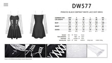 Load image into Gallery viewer, Princess black contrast white lace sexy dress DW577
