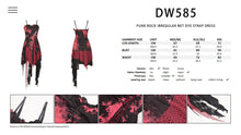 Load image into Gallery viewer, Punk rock irregular net dye strap dress DW585