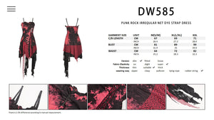 Punk rock irregular net dye strap dress DW585