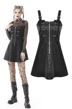Load image into Gallery viewer, Punk locomotive wash leatherette strap dress DW586