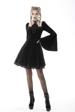 Load image into Gallery viewer, Lost princess square neck black flower halter dress DW594BK