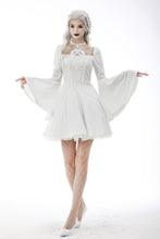 Load image into Gallery viewer, Magic princess square neck white flower halter dress DW594WH