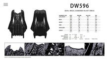 Load image into Gallery viewer, Devil magic diamond velvet dress DW596