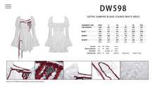 Load image into Gallery viewer, Gothic vampire blood stained white dress DW598