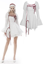 Load image into Gallery viewer, Gothic vampire blood stained white dress DW598
