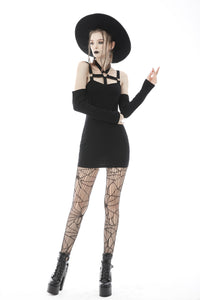 Punk off shoulder sexy tight mini dress DW599