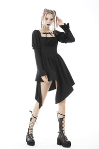 Lost princess cutout hem puff long sleeves dress DW600