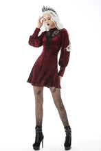 Load image into Gallery viewer, Queen super low lace bust wine velvet dress DW604