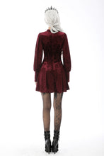 Load image into Gallery viewer, Queen super low lace bust wine velvet dress DW604