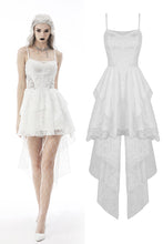 Load image into Gallery viewer, White ghost butterfly high low wedding party dress DW606