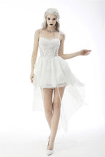 Load image into Gallery viewer, White ghost butterfly high low wedding party dress DW606