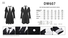 Load image into Gallery viewer, Bat entanglement black white dress DW607
