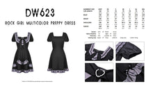 Load image into Gallery viewer, Rock girl multicolor preppy dress DW623