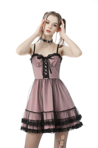 Cool mesh pink doll dress DW626