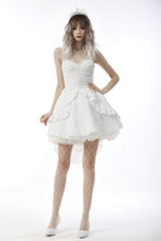 Load image into Gallery viewer, Gorgeous bubble jacquard wedding high low dress DW635
