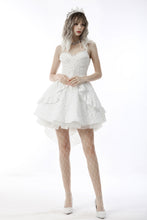 Load image into Gallery viewer, Gorgeous bubble jacquard wedding high low dress DW635