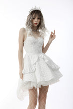 Load image into Gallery viewer, Gorgeous bubble jacquard wedding high low dress DW635