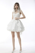Load image into Gallery viewer, Gorgeous bubble jacquard wedding high low dress DW635