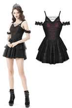 Load image into Gallery viewer, Gothic sexy lace dark red mini dress DW643
