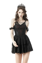 Load image into Gallery viewer, Gothic sexy lace dark red mini dress DW643