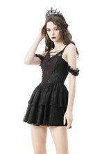 Load image into Gallery viewer, Gothic sexy lace dark red mini dress DW643