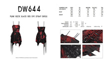 Load image into Gallery viewer, Punk rock black red dye strap dress DW644