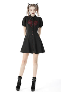 Gothic rope red heart button dress DW646