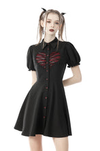 Load image into Gallery viewer, Gothic rope red heart button dress DW646