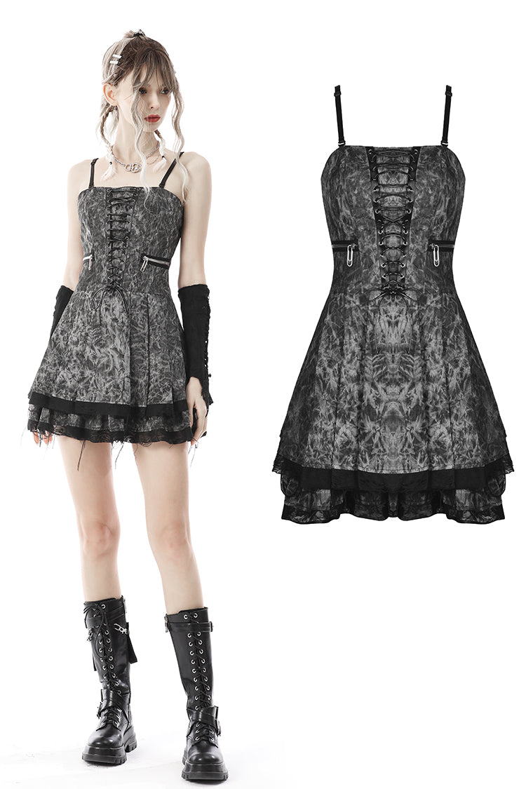 Punk dye black grey rock dress DW648 Punk dye black grey rock dress DW648
