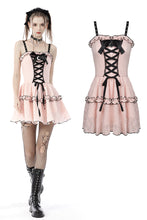 Load image into Gallery viewer, Pink doll moon strap dress DW649