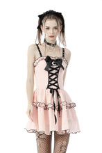 Load image into Gallery viewer, Pink doll moon strap dress DW649