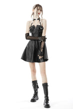 Load image into Gallery viewer, Punk cool bag-chest leatherette halter dress DW652