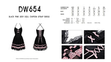Load image into Gallery viewer, Black pink sexy doll chiffon strap dress DW654