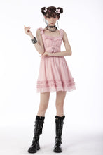 Load image into Gallery viewer, Pink doll frilly strap dress DW657