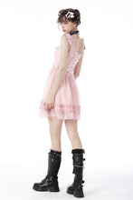 Load image into Gallery viewer, Pink doll frilly strap dress DW657