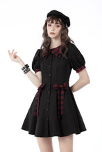 Load image into Gallery viewer, Gothic lolita dripping blood plaid button dress DW658