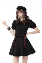 Load image into Gallery viewer, Gothic lolita dripping blood plaid button dress DW658
