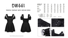 Load image into Gallery viewer, Princess contrast ruffle neckline dress DW661