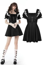 Load image into Gallery viewer, Princess contrast ruffle neckline dress DW661