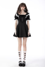 Load image into Gallery viewer, Princess contrast ruffle neckline dress DW661