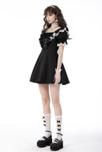 Load image into Gallery viewer, Princess contrast ruffle neckline dress DW661