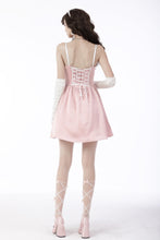Load image into Gallery viewer, Pink doll bow knot mini strap dress DW662