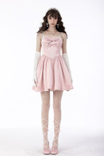 Load image into Gallery viewer, Pink doll bow knot mini strap dress DW662