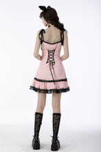 Load image into Gallery viewer, Sexy pink doll lace button-up front strap dress DW665