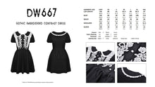 Load image into Gallery viewer, Gothic embroidered contrast dress DW667