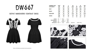 Gothic embroidered contrast dress DW667